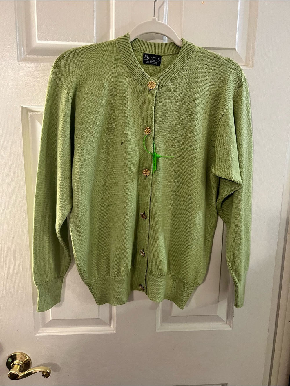 Burberry Meadow Green Women's Cardigan Sweater
